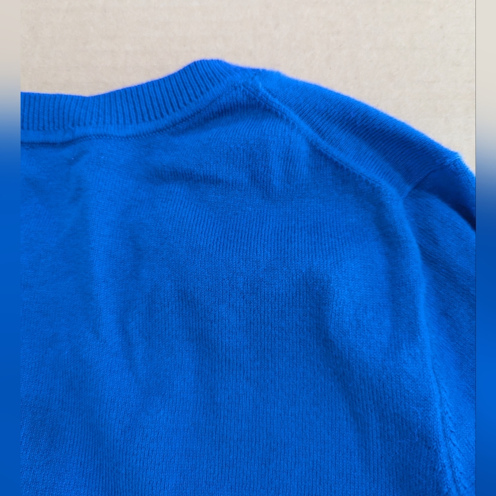 Boden Women's Royal Blue Crewneck Knit Sweater Button Sleeve Deco Sz M EUC - Picture 9 of 14